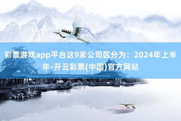 彩票游戏app平台这9家公司区分为：2024年上半年-开云彩票(中国)官方网站