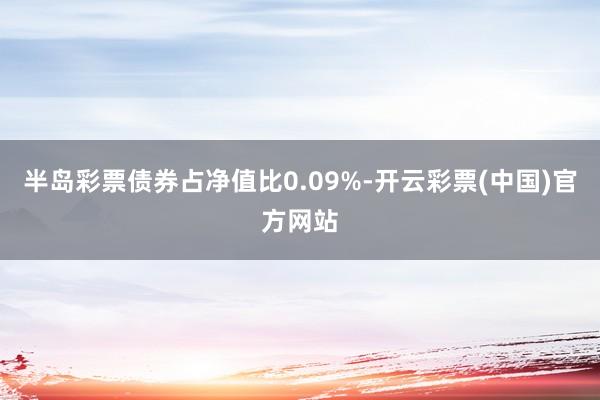 半岛彩票债券占净值比0.09%-开云彩票(中国)官方网站