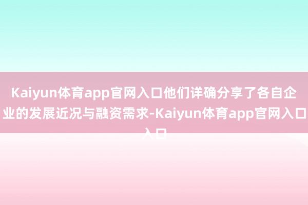 Kaiyun体育app官网入口他们详确分享了各自企业的发展近况与融资需求-Kaiyun体育app官网入口