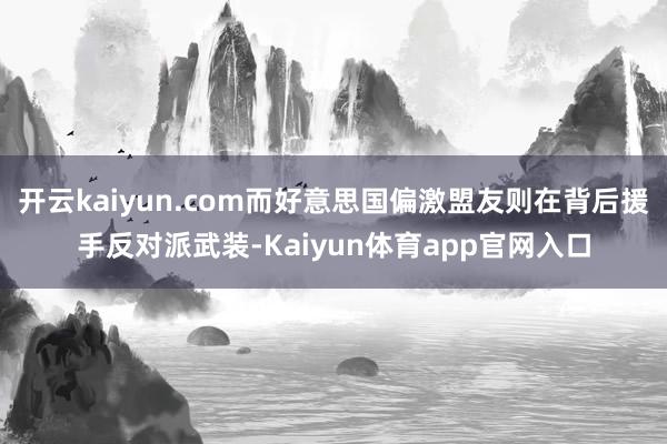 开云kaiyun.com而好意思国偏激盟友则在背后援手反对派武装-Kaiyun体育app官网入口